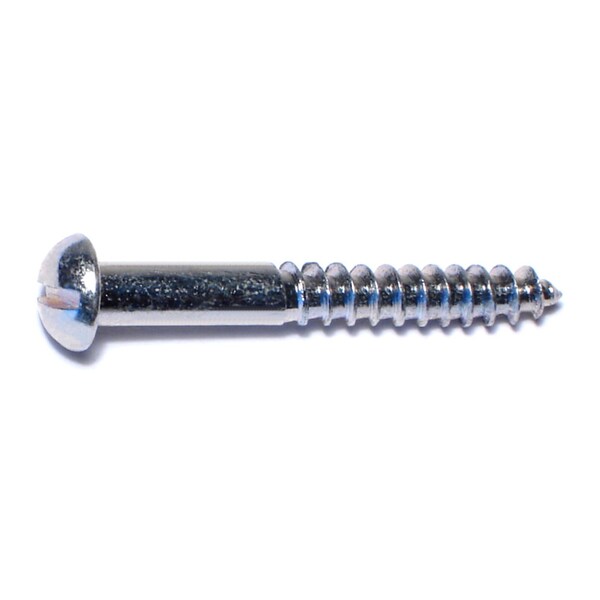 Midwest Fastener Wood Screw, #10, 1-1/2 in, Zinc Plated Steel Round Head Slotted Drive, 45 PK 61304 - main